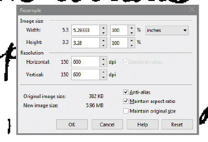 changing resolution in Coreldraw