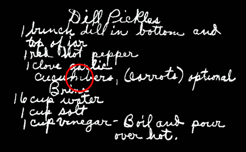 black and white recipe scan